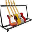 Kuyal Multi-Guitar Display Rack, Folding Stand for Band Stage, Bass & Acoustic Guitars, Black (9 Holder)