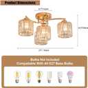 Crystal Chandelier, Modern Elegant Ceiling Light E26 Base Easy Installation Durable Metal Frame for Living Room Bedroom Dining Room,Golden