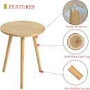 AWASEN Side Table Round, Small Accent Table Nightstand Modern End Table for Living Room Bedroom Office Small Spaces, 15.7''D x 19.69''H(Natural Walnut)