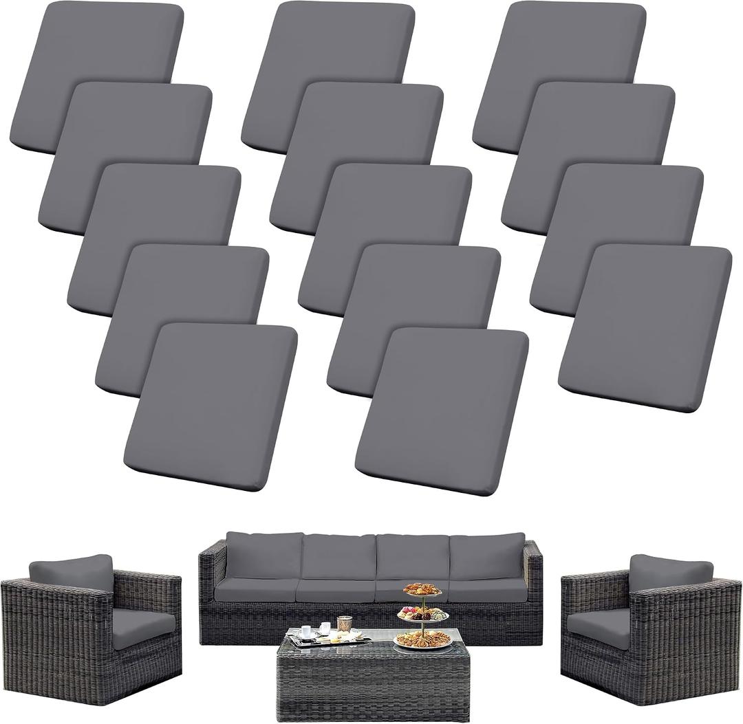 Outdoor Cushion Covers Set,14PCS Patio Furniture Couch Seat Slipcovers, Replacement for Sofa Sectional Chair(CoverOnly)