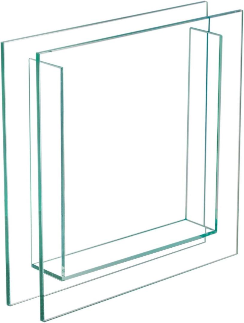 Royal Imports Flower Glass Vase - Flat Square Trim - 12"x12" Tall, Clear - Decorative Modern Floral Centerpiece Accent for Home Decor Living Room Bathroom, Kitchen, Shelf, Table, Entryway, Wedding