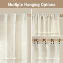 LAMIT Natural Ivory Semi Sheer Linen Curtains 84 inch Long, Cream White Light Filtering Living Room Panels Back Tab and Rod Pocket Neutral Drapes for Bedroom/Farmhouse, 2 Panels, 52 x 84 Inch