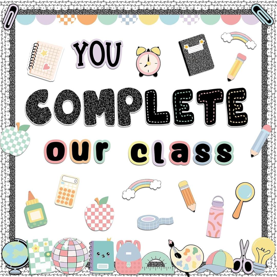 3 x Mooliwe 91 Pcs Composition Notebook Decor Back to School Bulletin Board, various sizes