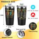 1995 30th Birthday Gift for Women and Men - 30th Gifts for Parents - 30th Class Reunion - Mom Dad Wife Husband Grandpa Grandma Present - 20oz Tumbler Cup Black