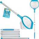 U.S. Pool Supply Professional Spa, Hot Tub, Pool Hand Leaf Skimmer Net with 12" Aluminum Pole - Deep Ultra Fine Mesh Netting Bag Basket, Clean the Finest Debris - Pond Small Kid Kiddie Inflatable Pool