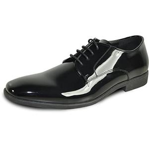VANGELO Men Dress Shoe TUX-12 Oxford Formal Tuxedo for Prom Wedding Black Patent Size 11W