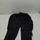 Men's Pirate Pants Renaissance Medieval Viking Pants Linen Ankle Banded Trousers Halloween Costume (Large, Z3707bk)