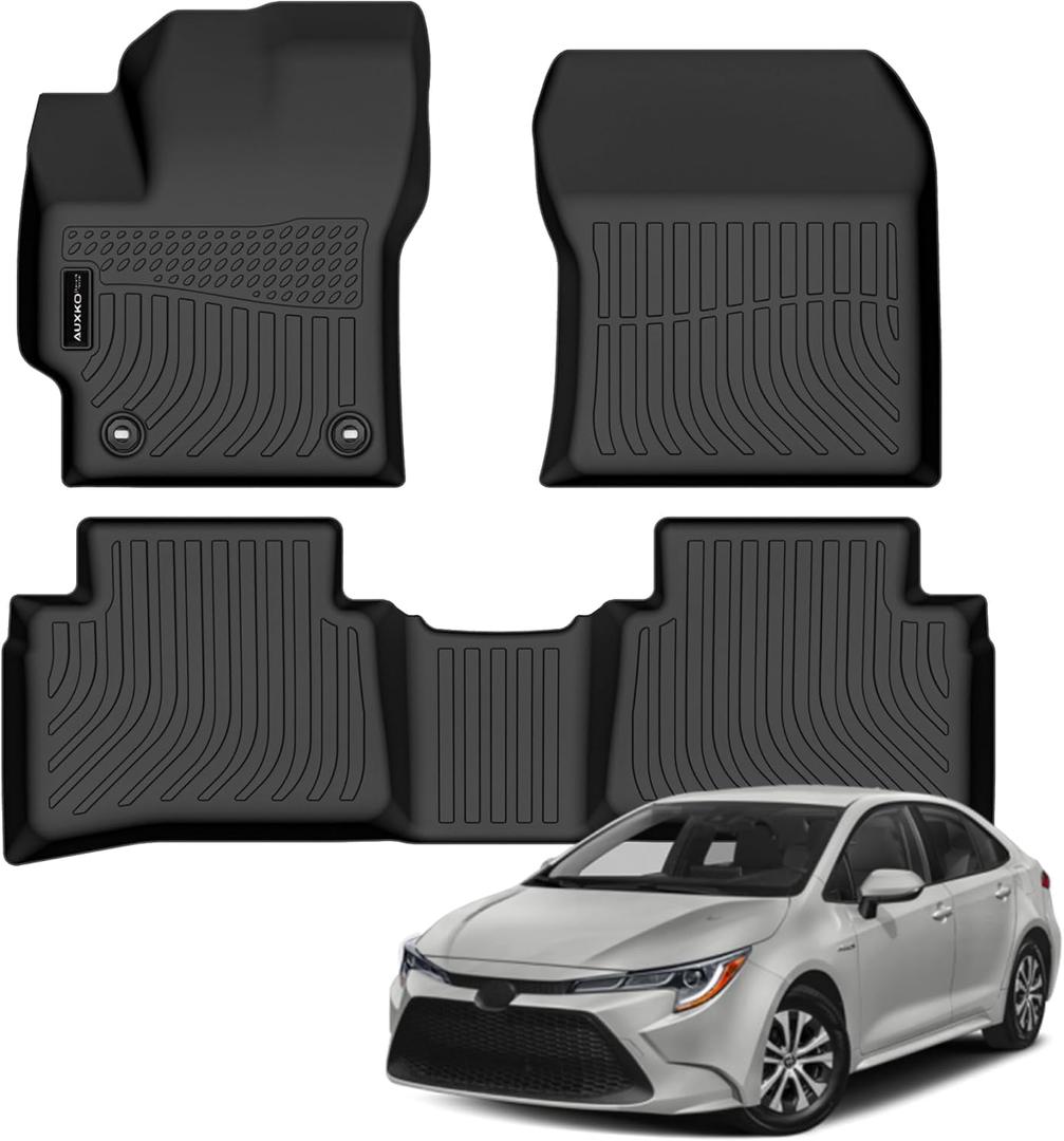 All Weather Floor Mat Fit for Toyota Corolla(Include Hybrid Exclude Hatchback) 2020-2025 TPE Rubber Liners Corolla Accessories All Season Guard Odorless Anti-Slip Liner Black