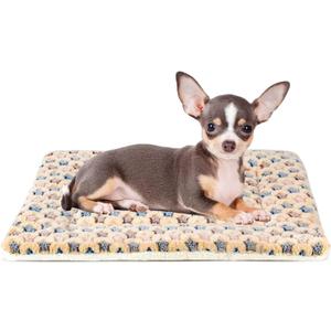 Mora Pets Dog Crate Pad - Ultra Soft Pet Bed With Cute Star Print, Washable Mat for Large Medium Small Dogs, Reversible Fleece Kennel Liner, Cat Bed 21 x 12 Inch Brown