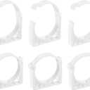 Uxcell 6Pcs PPR Water Pipe Clamps, Plastic U Shaped Pipe Clamps Clips with Fixing Clip Fit for 75mm/2.95" OD Water Pipes and Tubing Hoses Support, White
