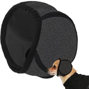 Dog Ear Warmers for Small Dogs, Grey Adjustable Cold Weather Ear Protection Snood with Velcro Strap for Chihuahua, French Bulldog and Puppies