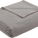 Madison Park Liquid Cotton Luxury Blanket Premium Soft Cozy 100% Ring Spun Cotton For Bed , Couch or Sofa, King, Gray