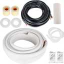 kimllier 50FT 1/4" and 3/8" Air Conditioning Copper Tubing Hose Extension Insulated Copper Hoses Fit for Mini Split Air Conditioner