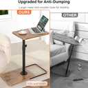 Tv Trays Set of 2 for Couch - 360°Swivel Height Adjustable, Larger Metal and Wooden Base to Prevent Slipping，TV Tray C Shaped End Table Food Snack Trays for Eating Sofa Bed Bathroom