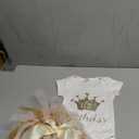 IDOPIP My 1/2 1st Birthday Outfit Baby Girls Shiny Crown Romper + Ruffle Tulle Skirt + Sequins Crown Flower Headband Glitter Party dress 2PCS Photo Cake Smash Clothes Set Gold 1/2 Birthday 3-6 Months