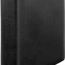 Hardback 3 Ring Binder, PU Leather Professional Notebook Portfolio Organizer, 2 Inch Planner Journal, Letter Size 8.5 x 11