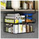 Under Shelf Basket Storage 2Pack - 11.8in Metal Under Cabinet Shelf, Hanging Wire Basket Shelves, Undershelf Storage Basket for Kitchen Pantry Bookshelf