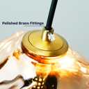 Modern Style Pendant Light, Mid Century Smoked Glass Ceiling Hanging Lamp, Vintage Hand Blown Fixture for Bedroom Dining Room, Kitchen Island - Lava Ice, Rose Gold, Small, 1 Pack