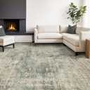 Hazo Haus Washable Moss Green 10x12 Area Rug for Living Room, Large Vintage Farmhouse Rug for Bedroom & Dining Room Under Table, Non-Slip Soft Low-Pile Stain Resistant