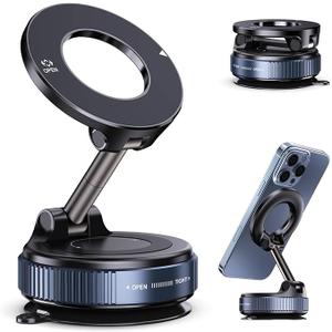 S7 1PCS Magnetic and Vacuum Suction Car Phone Holder - Foldable Design, Cellphone Holder for Cars