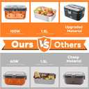 DUPASU Electric Lunch Box Food Warmer: 100W Heated Lunch Box for Adults, 1.8L Portable Fast Heating Lunchbox Food Heater for Car, Truck, Work, Travel, Lonchera Elctrica Porttil 12/24V/110-230V