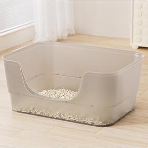 Extra Large Cat Litter Box with Clear Jelly Color,High Sided Litter Box for Big Cats,XL Cat Litter Box for Multiple Cats,Jumbo Cat Litter Box,Giant Kitty Litter Box,Anti-Splashing,Easy to Clean (Grey)