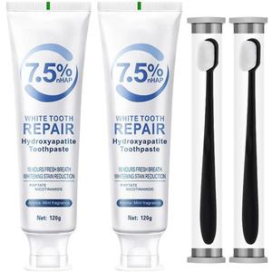 Hydroxyapatite Toothpaste for Enamel Protection & Tooth Strength, Mint Flavor, Fresh Breath, Daily Use (3.53 Ounce (Pack of 2), Blue)