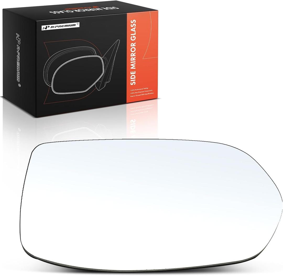 A-Premium Right Passenger Side Non-Heated Mirror Glass with Backing Plate Compatible with Honda CR-V CRV 2012-2016, HR-V HRV 2016-2018 - Exterior Side View Convex Mirror