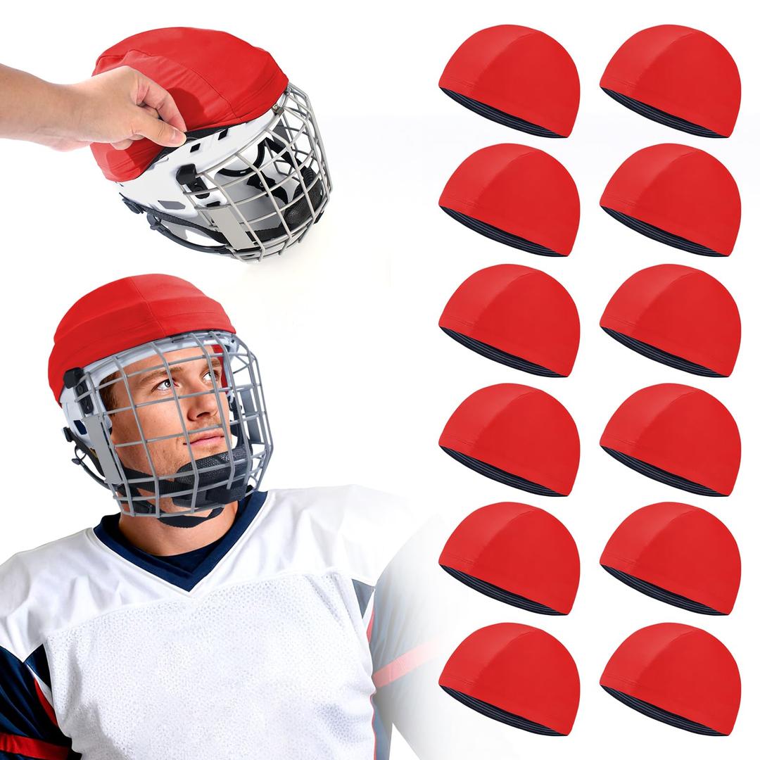 12 Pack Football Helmet Covers – Bright Color Scrimmage Caps for Youth & Adult, 10.4" Practice Helmet Covers for Football, Hockey & Lacrosse Training (Blue)