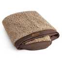 LE SURE Washable Dog Bed Cover Replacement - Large Size Plush Fleece Cover for Orthopedic Egg Crate Foam Pet Mat 36x27x3 Inches, Brown