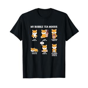 My Bubble Tea Moods Boba Bubble Tea Cup Anime Style T-Shirt L