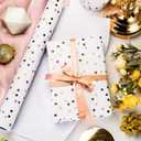 Homeral White Polka Dot Wrapping Paper Roll - 3D Embossed Luxury Gift Wrap for Birthday, Wedding, Bridal Shower, Mothers Day - Mini Roll - 17 Inch x 32.8 Feet