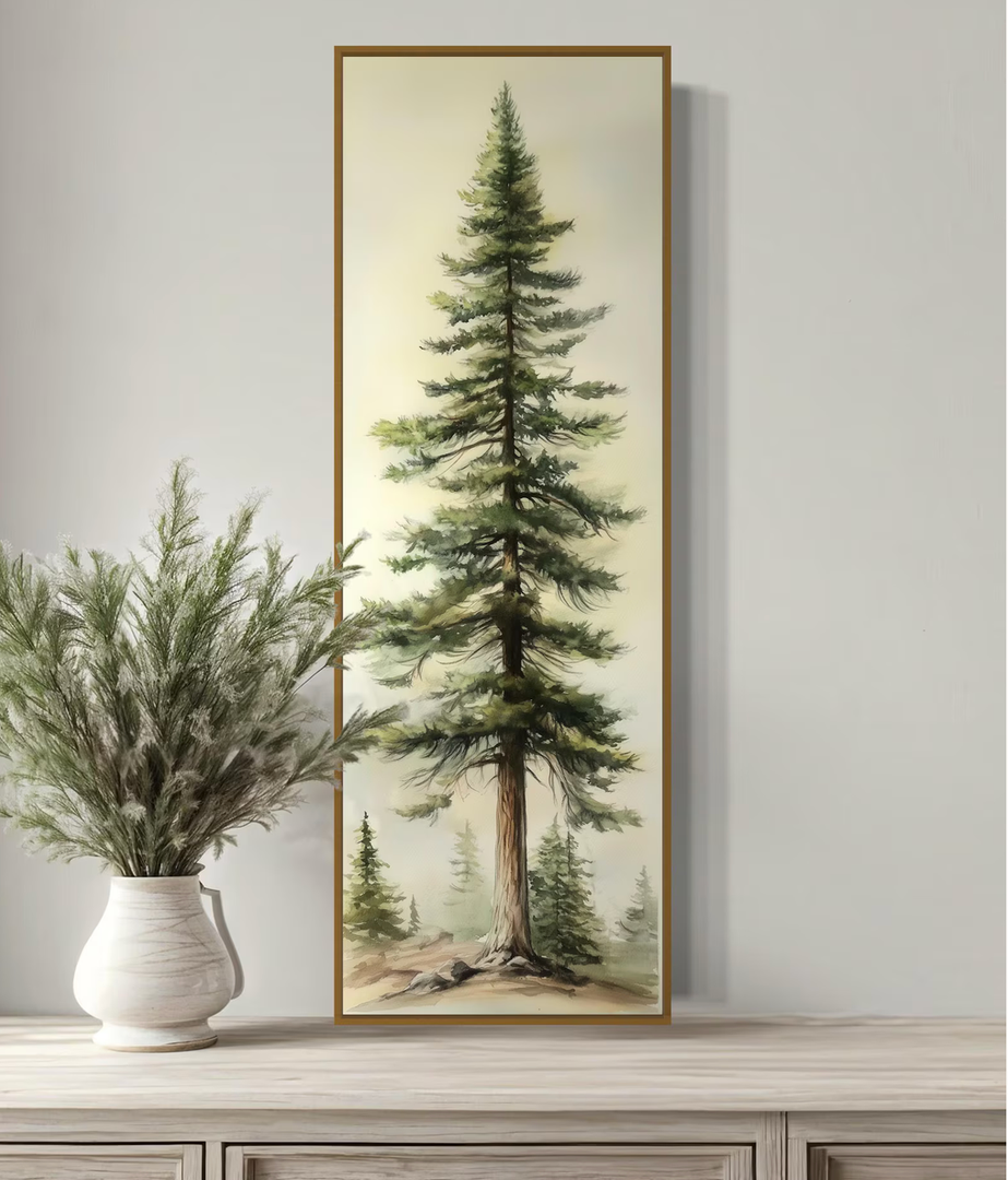 InSimSea Gold Bamboo Framed Wall Art,Chinoiserie Botanical Prints,20x40In