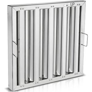 Range Hood Baffle Grease Filter for Restaurant Exhaust Hoods | Stainless Steel Kitchen Hood Filter 15.7" W x 15.7" H | UL/NSF Listed, 15.7"W x 15.7"H Inch 4 Grooves Hood Filters (1, 15.7" X 15.7")