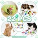 22 PCS Cat Toy Assortment with Crinkle Tunnel, Interactive Cat Toys Variety Pack for Indoor Cats, Kitten Toy Set with Mouse Toy, Feather Toy, Crinkle Balls & Tunnel Toys