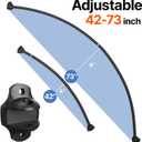 Curved Shower Curtain Rod, Rust Resistant, Adjustable Length 42-73 inches for Shower, Bathroom, Hole Punch Required.
