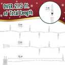 2 x Clear Warm White Christmas Lights - 20 ft String of 105 Incandescent Mini Multifunctional Lighting Modes for Decorative, Bedroom, Outdoor, Xmas Twinkle Christmas Tree Lights, White Wire Total 21.6 ft