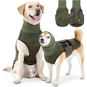Dog Anxiety Vest Hoodie,Dog Thunder Jacket for Thunderstorm,Travel and Vet Visits,Green XL