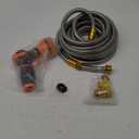 Giraffe Tools Garden Hose 50ft x 5/8", 304 Stainless Steel Metal Water Hose, No Kink Garden Water Hose with 9 Pattern Spray Nozzle, Flexible, Lightweight, Kink Free Hose for Yard, Outdoor