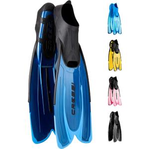 Cressi Adult Snorkeling Fins with Self-Adjustable Comfortable Full Foot Pocket - Perfect for Traveling - Agua 43/44