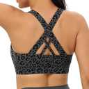 RUNNING GIRL Sports Bras for Women,Padded Strappy Sports Bras Criss-Cross Back Medium Support Sports Bras with Removable Cups, XL