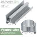 2 x Gray Shower Door Bottom Track, Single-Sided Channel Dimensions of 1/2 inch and 3/8 inch, Suitable for Shower Glass Doors with thicknesses of 7/16 inch and 5/16 inch (1 Pack)