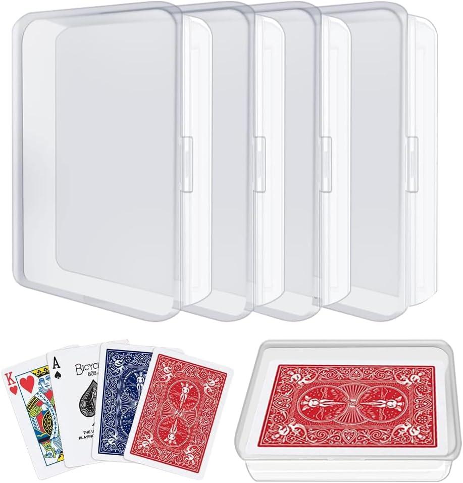 4 Pcs Blank Playing Card Case, Plastic Playing Game Cards Storage Box Holder for Business Cards