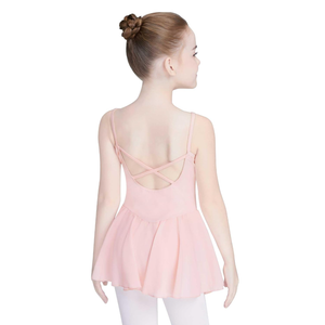 Daydance Skirted Leotards Girls Short Sleeve Leotard Dress for Ballet, Dance, Small