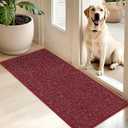BEQHAUSE Dirt Trapper Door Mat 20" x 48", Non-Slip Washable Doormats Entrance Mat, Dirt Resistant and Absorbent Welcome Mat, Low Profile Floor Mats for Front Back Door and Entryway, Red