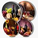 TUMOVO Red Wine Burn Covers for Electric Stove Kitchen Decor Wooden Barrel Round Stove Burner Cellar Gas Burner Covers,Metal Stove Burner Cover Set of 4 Grape Gilt Fruit Food Pattern(Yellow),10''x10' (Artwork-01)