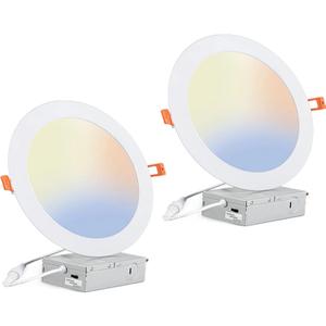 Recessed Lighting 2 Pack 9W,4 Inch Led Recessed Lights Ultra-Thin Ceiling Light with J-Box,Recessed Light Fixtures 3CCT 3000K/4000K/6000K Dimmable Selectable,850LM High Brightnes