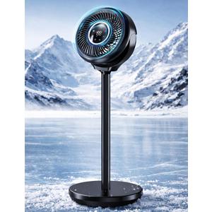 Pedestal Fan for Bedroom, 180 Wide Oscillating & 90 Vertical Tilt, 25dB Ultra Quiet DC Motor Standing Fan with Remote, 15 Speed Settings, 3 Modes, 12H Timer, 15-38" Height Adjustableblack