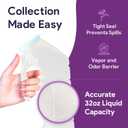 Portable Urinals for Men - Glow in The Dark Tight Seal Lid Male Urinal Bottle - Spill Proof Pee Bottles for Men - Versatile Travel Urinal - 32 oz. Urine Bottles for Men - 6 Pack