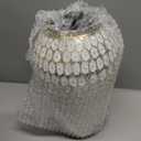 Deco 79 Metal Geometric Decorative Vase Geometric Dot Centerpiece Vase with White Accents, Flower Vase for Home Decoration 6" x 6" x 10", Gold